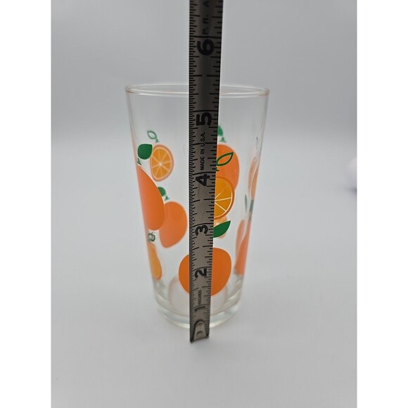 Swanky Orange Decorated Juice Tumbler  Mid-Century Glass Rare Find Pristine - Picture 9 of 12